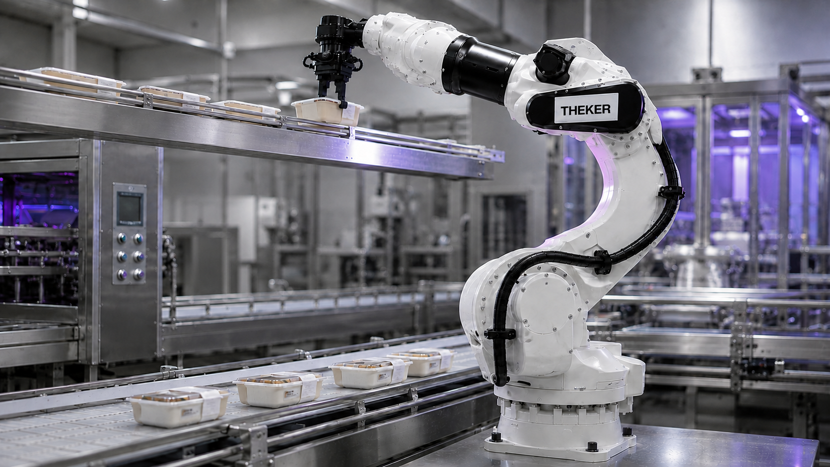 Theker robotic arm — food handling frame